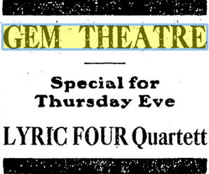 Gem Theatre - April 1913